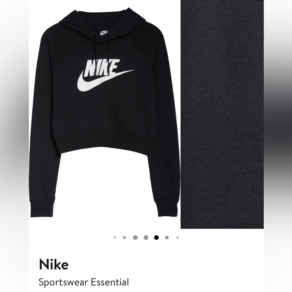 Pristine condition Nike cropped hoodie in black 🖤with white 🤍smoosh. - Picture 4 of 8